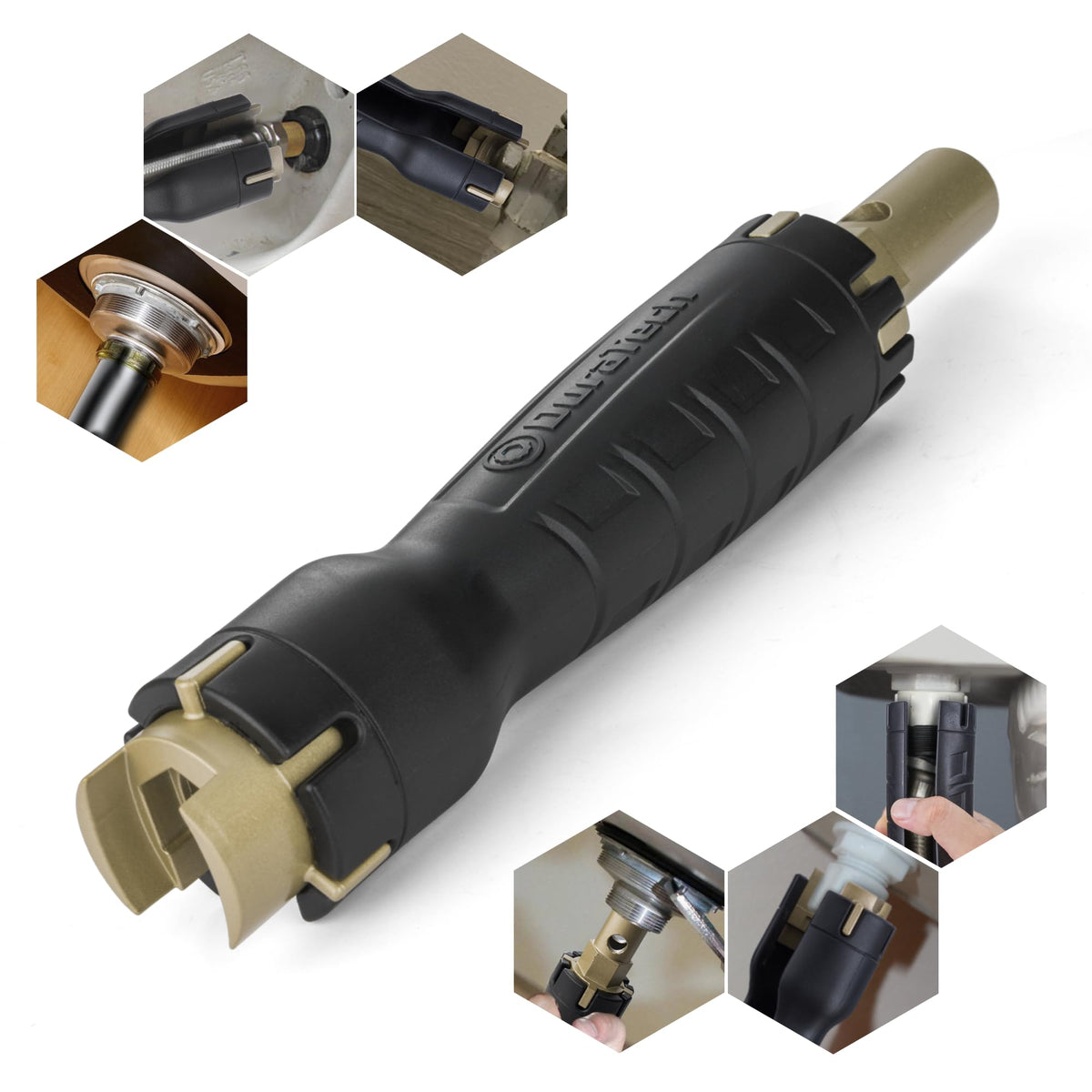 DURATECH 8-in-1 faucet wrench front view shows versatile tool for quick repairs.
