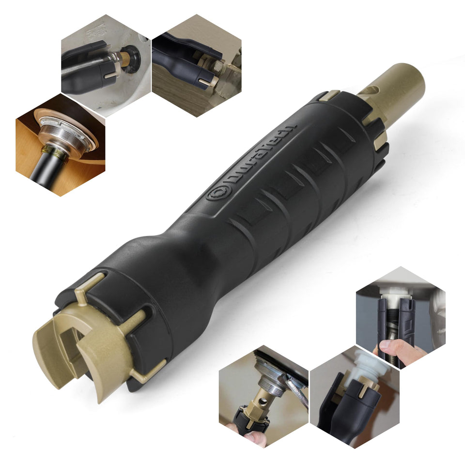 DURATECH 8-in-1 faucet wrench front view shows versatile tool for quick repairs.