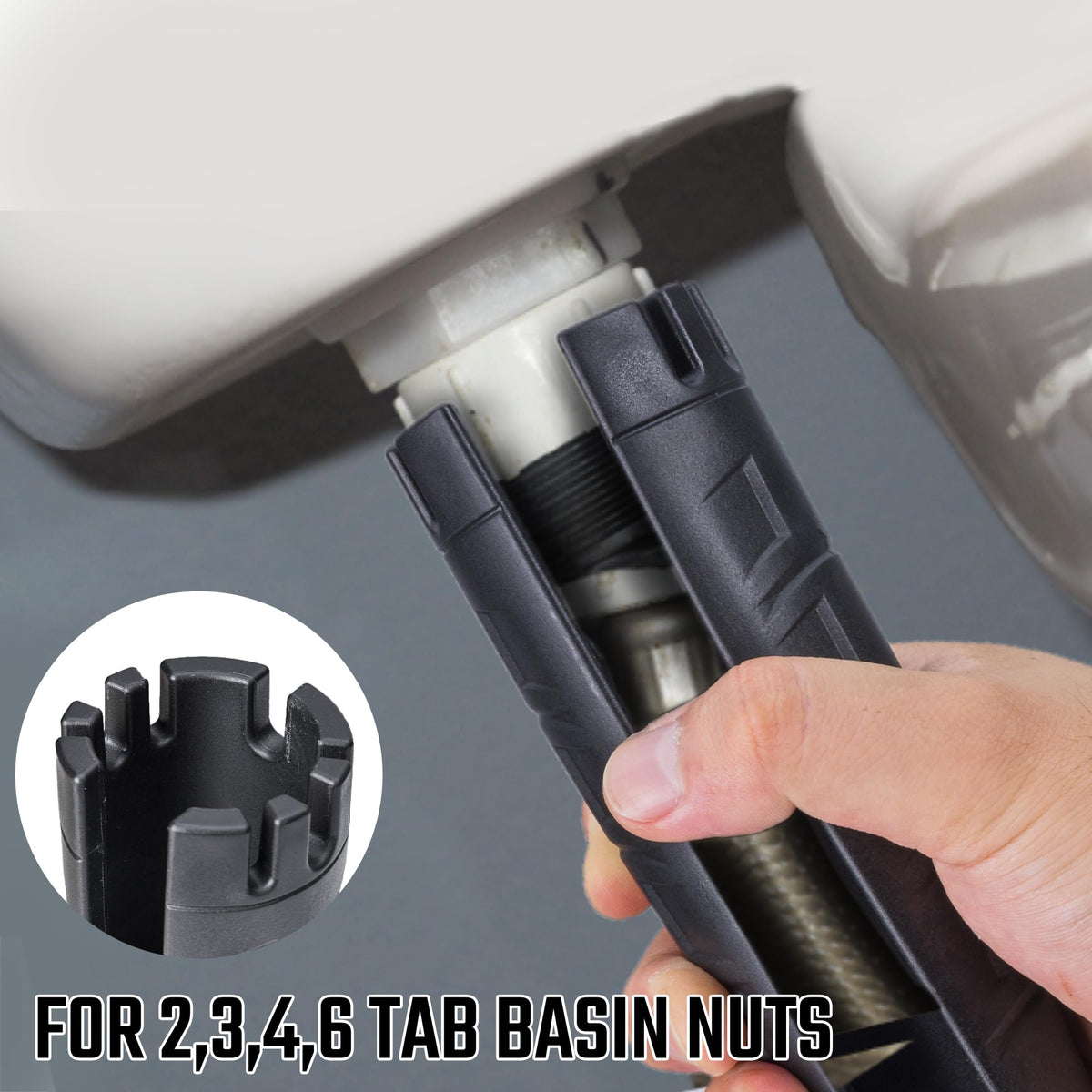 DURATECH 8-in-1 nut compatibility image highlights 2–6 tab options.