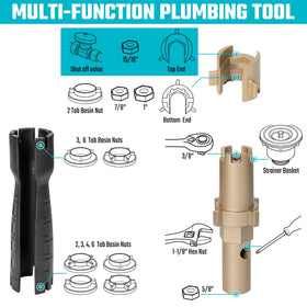 DURATECH faucet wrench side handle demonstrates easy access in tight spaces.