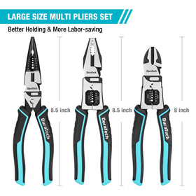 DURATECH 8-inch diagonal cutters performing clean wire cuts