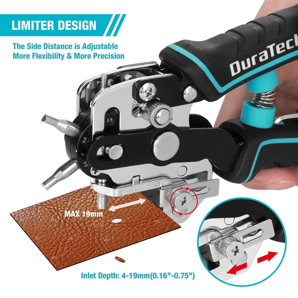 DURATECH adjustable distance guide to align holes from 4 to 19 mm