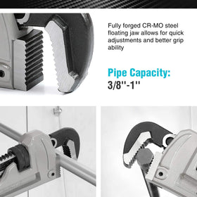 DURATECH aluminum pipe wrench adjustment nut close-up with non-stick surface
