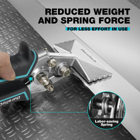 Duratech anti-slip jaw pattern grips metal securely during work