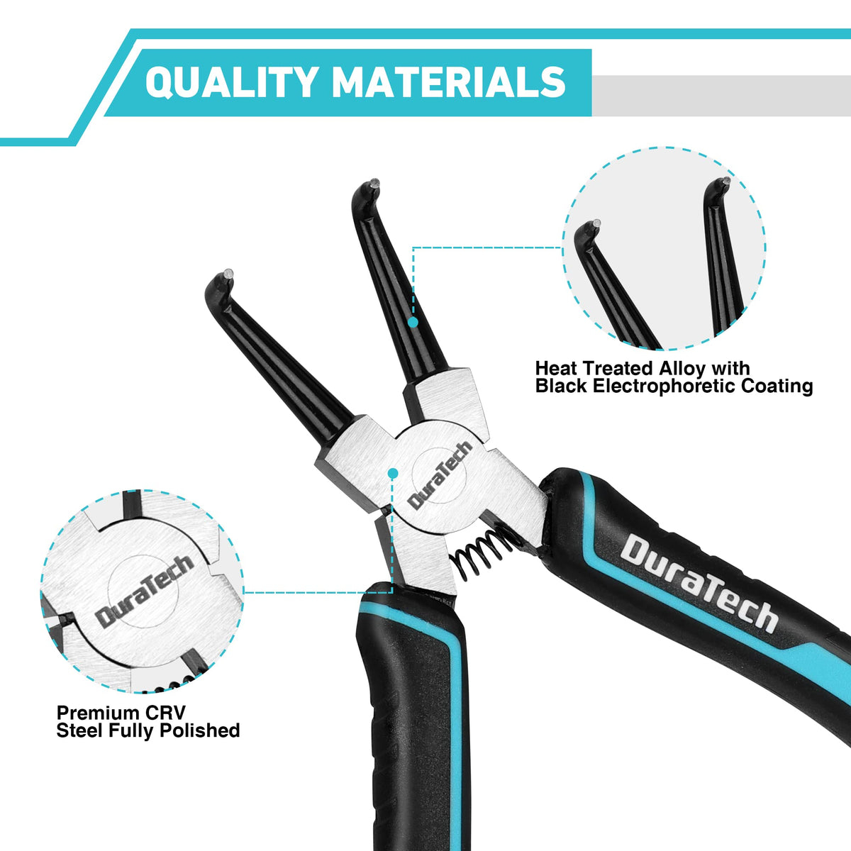 DuraTech bent internal pliers designed for precise grip in confined areas