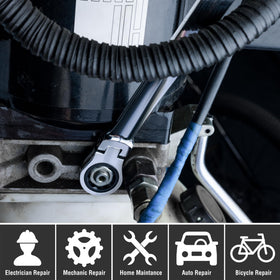 DURATECH box-end ratchet allows fastener turning without removing the wrench