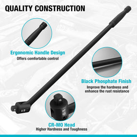 Duratech Breaker Bar's 24-inch handle provides extended reach