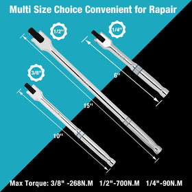 DURATECH 6-inch breaker bar reaches confined areas with smooth turning power.