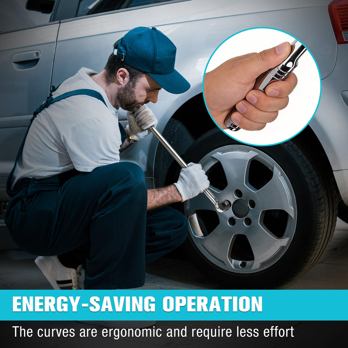 DURATECH long handle reduces fatigue during tough loosening tasks.