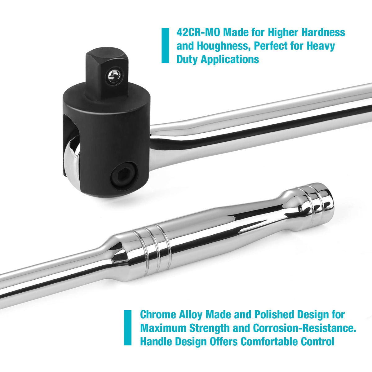 DURATECH heavy-duty chrome alloy construction resists corrosion