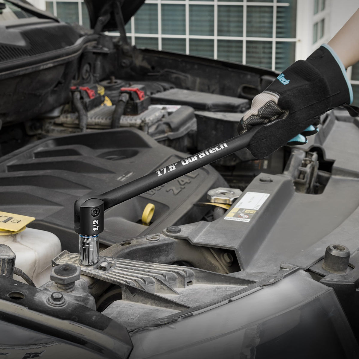 DURATECH Breaker Bar in action for automotive maintenance and mechanical work