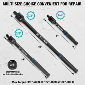 DURATECH quarter‑inch drive breaker bar enabling precise torque on small fasteners.
