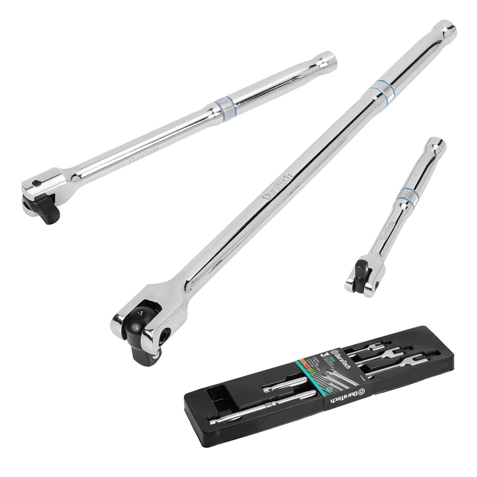 DURATECH Breaker Bar Set with Rotatable Head for flexible leverage in tight spaces.