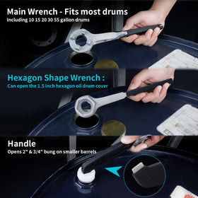 Duratech barrel wrench with textured grip for comfortable use.
