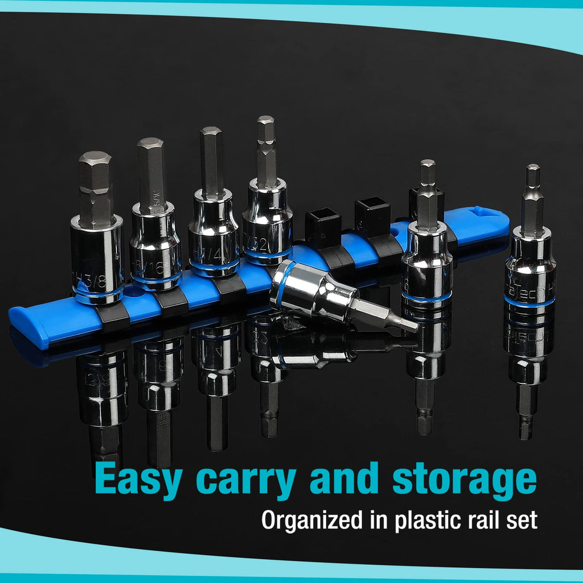 Duratech chrome vanadium sockets resist rust for long-term use.