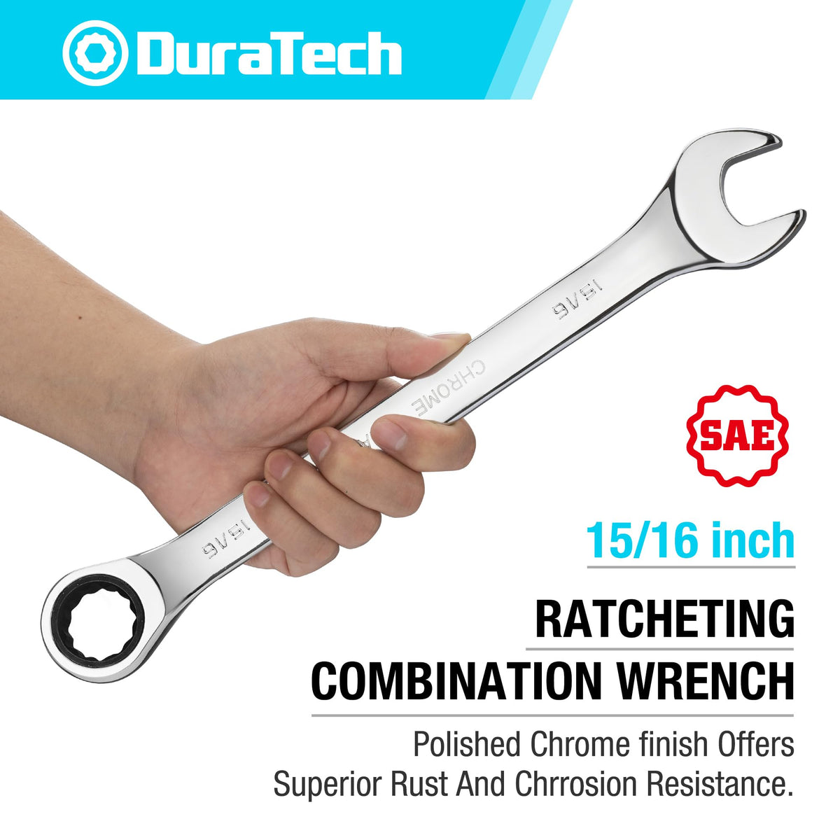DURATECH chrome vanadium steel body with mirror polish shines under light
