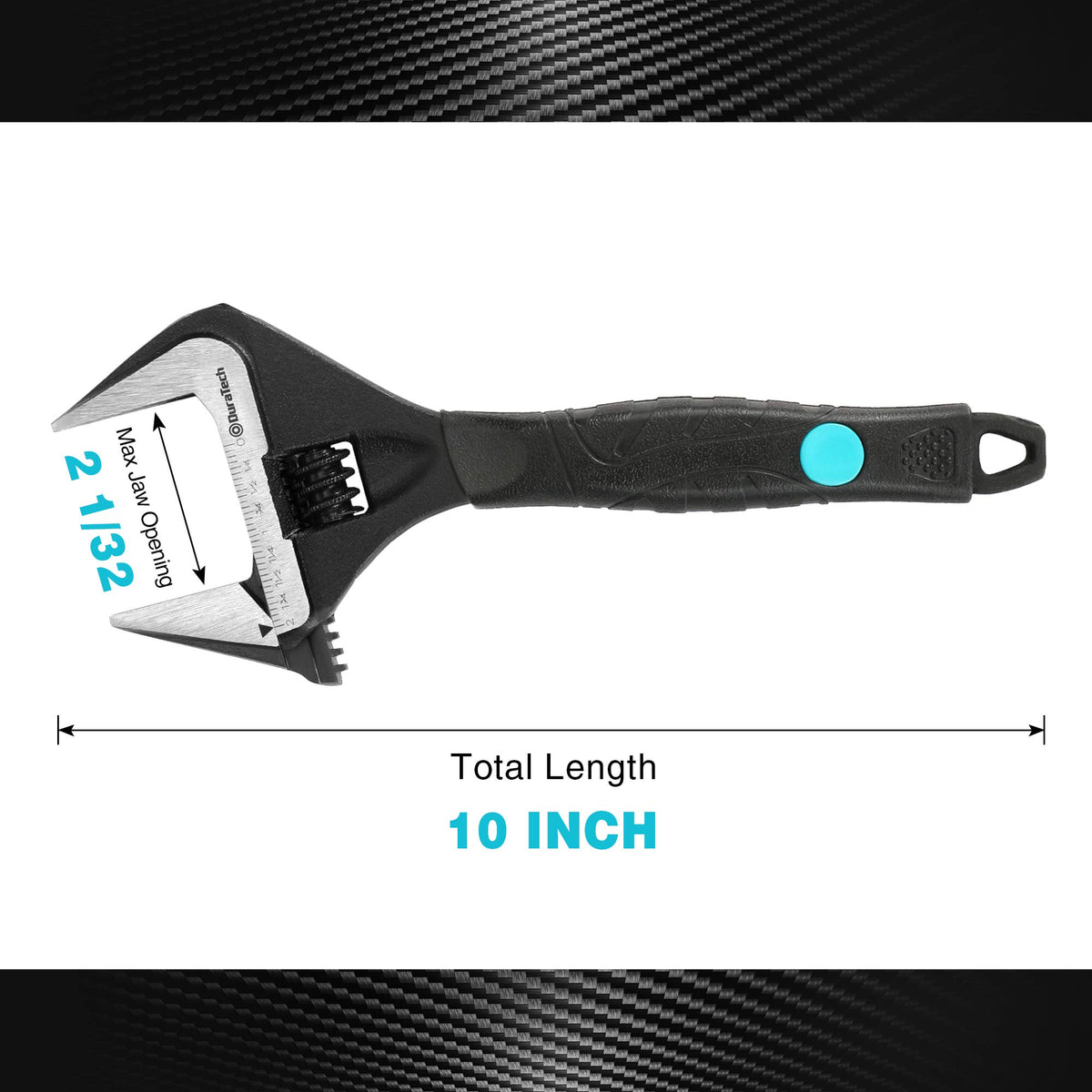 DURATECH wrench made from CR-V steel with black oxide finish resisting rust.
