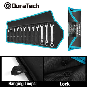 Drop-forged CR-V steel DURATECH wrenches ready for rugged use with durable finish.