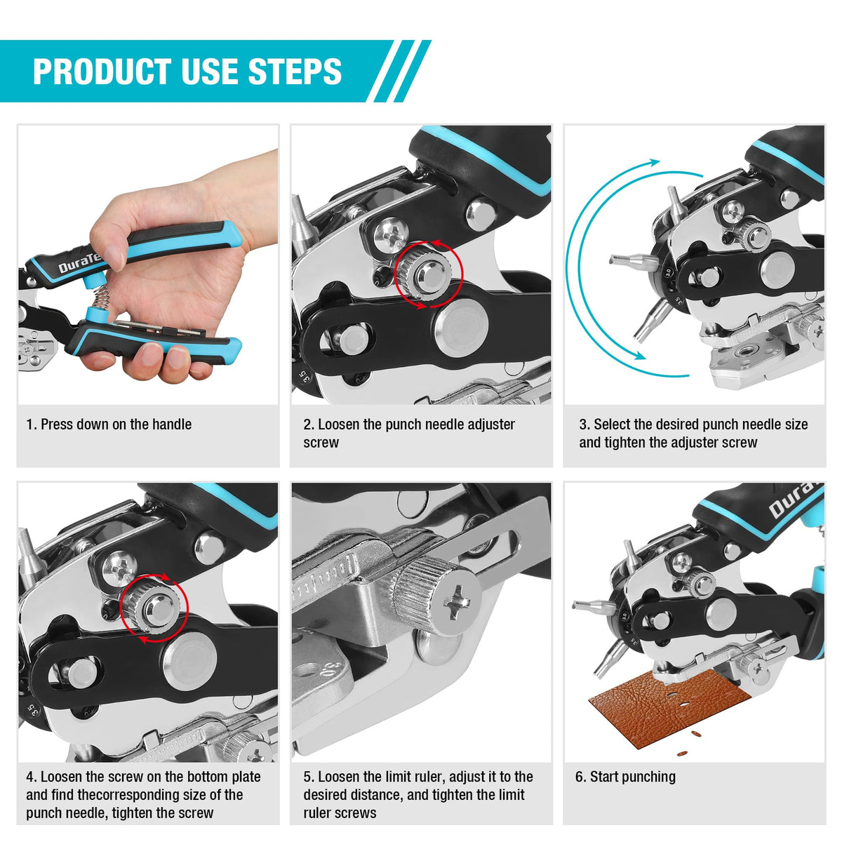 DURATECH DIY craft tool ideal for belts, saddles, pet collars and shoes
