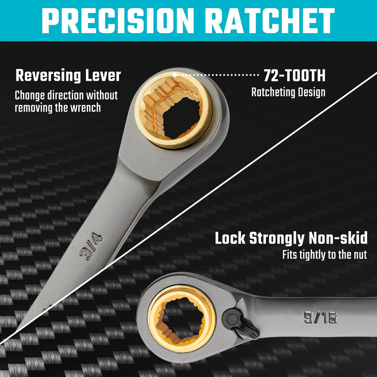 DURATECH double reversing levers enable quick forward and reverse tightening.