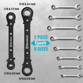 Duratech double-ended ratchet wrenches enabling quick reverse turning