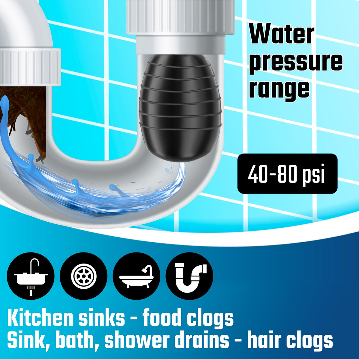 DURATECH Drain Bladder operates chemical-free, reducing exposure during maintenance.