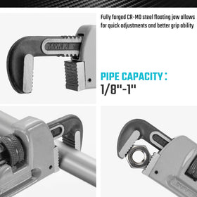 DURATECH drop-forged jaw pipe wrench offering strong grip and long-lasting performance.