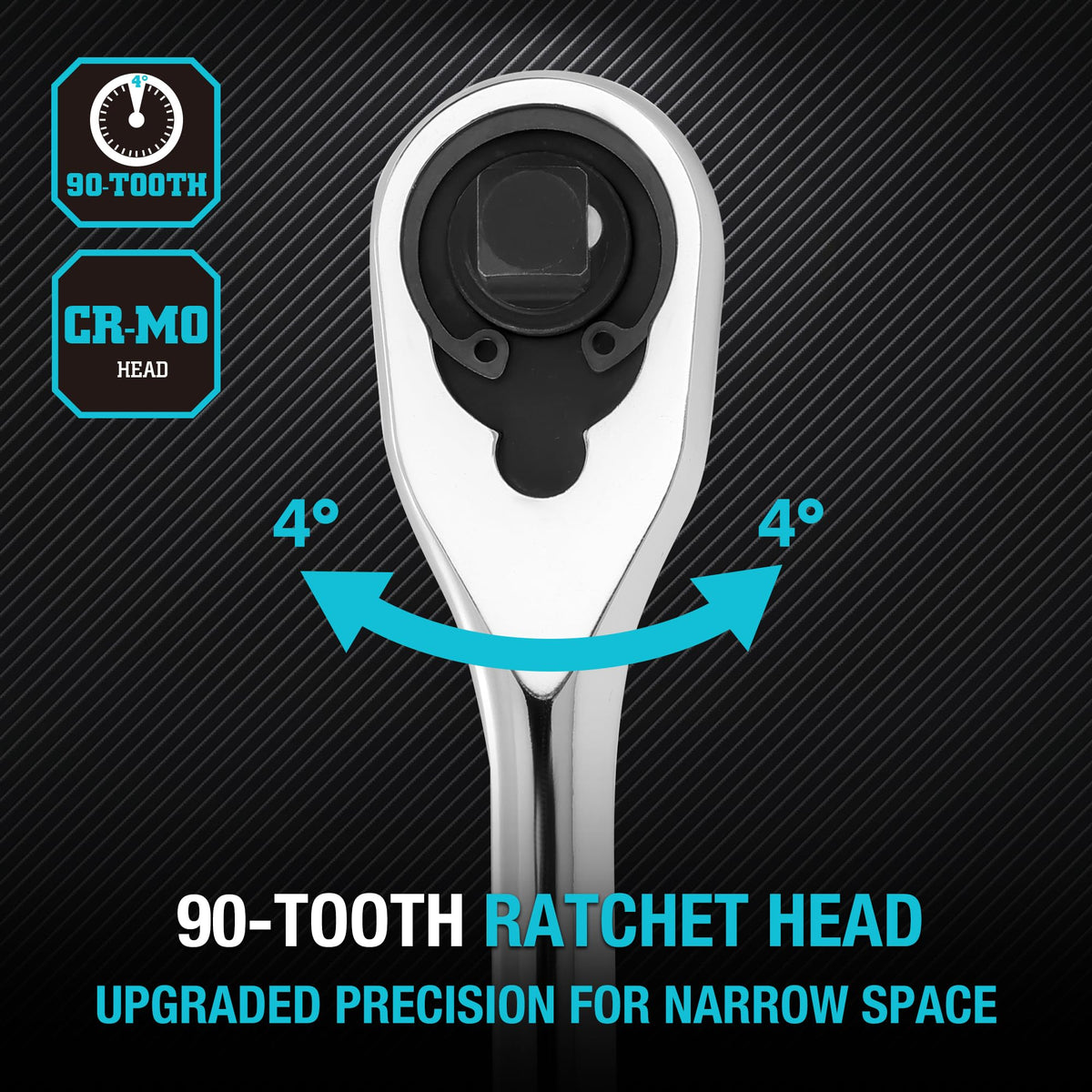 DURATECH dust-proof teardrop head protects lubrication from dust and liquids.