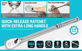 DURATECH dust-proof teardrop head protects inner gears.