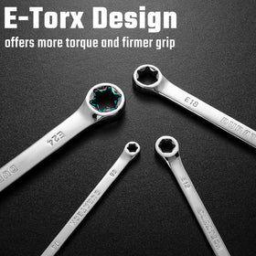 DURATECH E-Torx E10-E12 box ends provide smooth seating for exterior fasteners