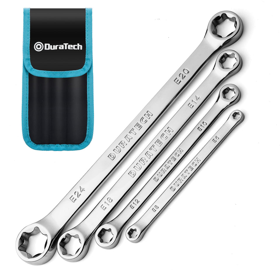 DURATECH E-Torx wrench close-up shows durable chrome vanadium steel