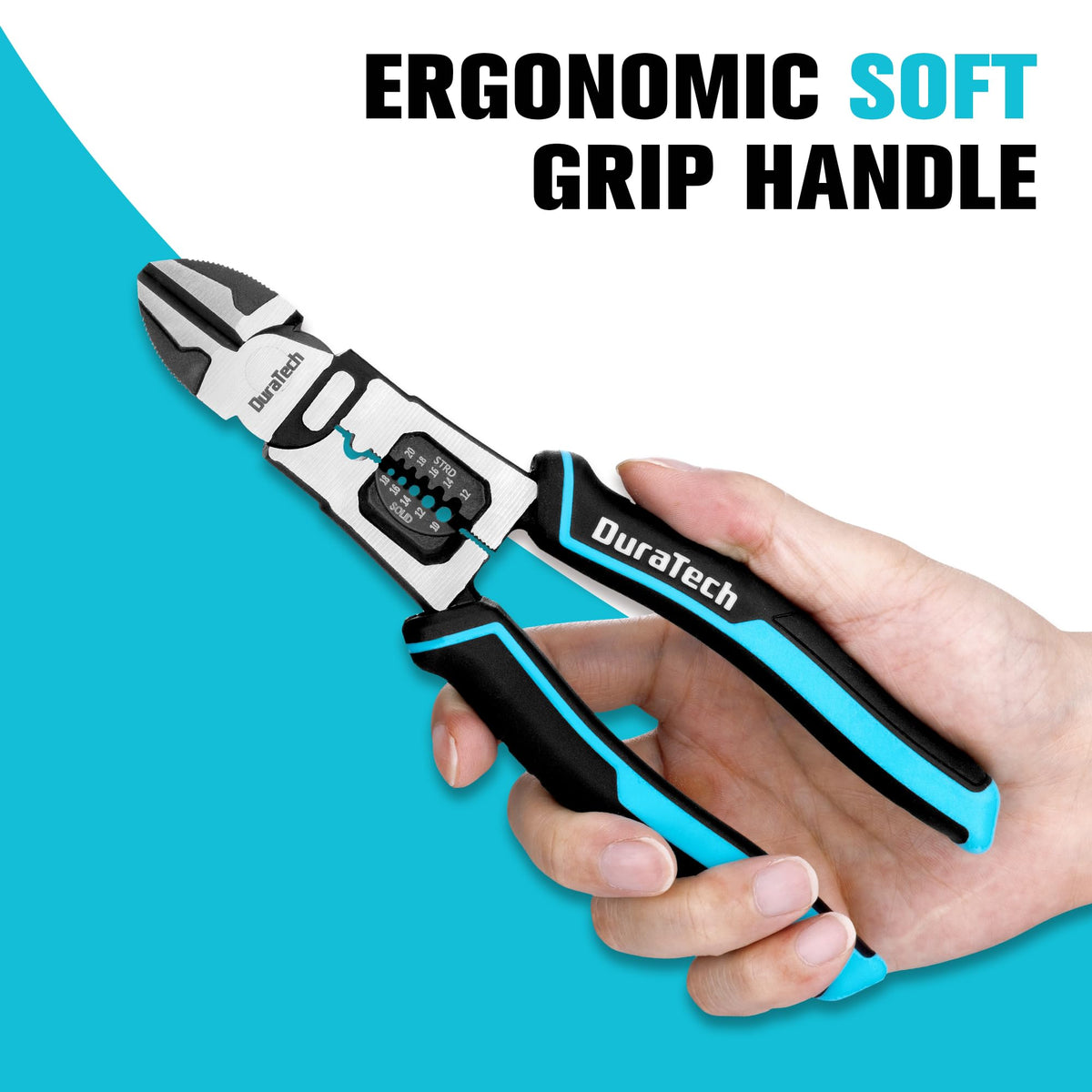 DURATECH electrician-friendly tool for cutting steel, copper, and thin plastics.