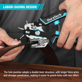 DURATECH ergonomic TPR handle providing comfortable, non-slip grip during punching