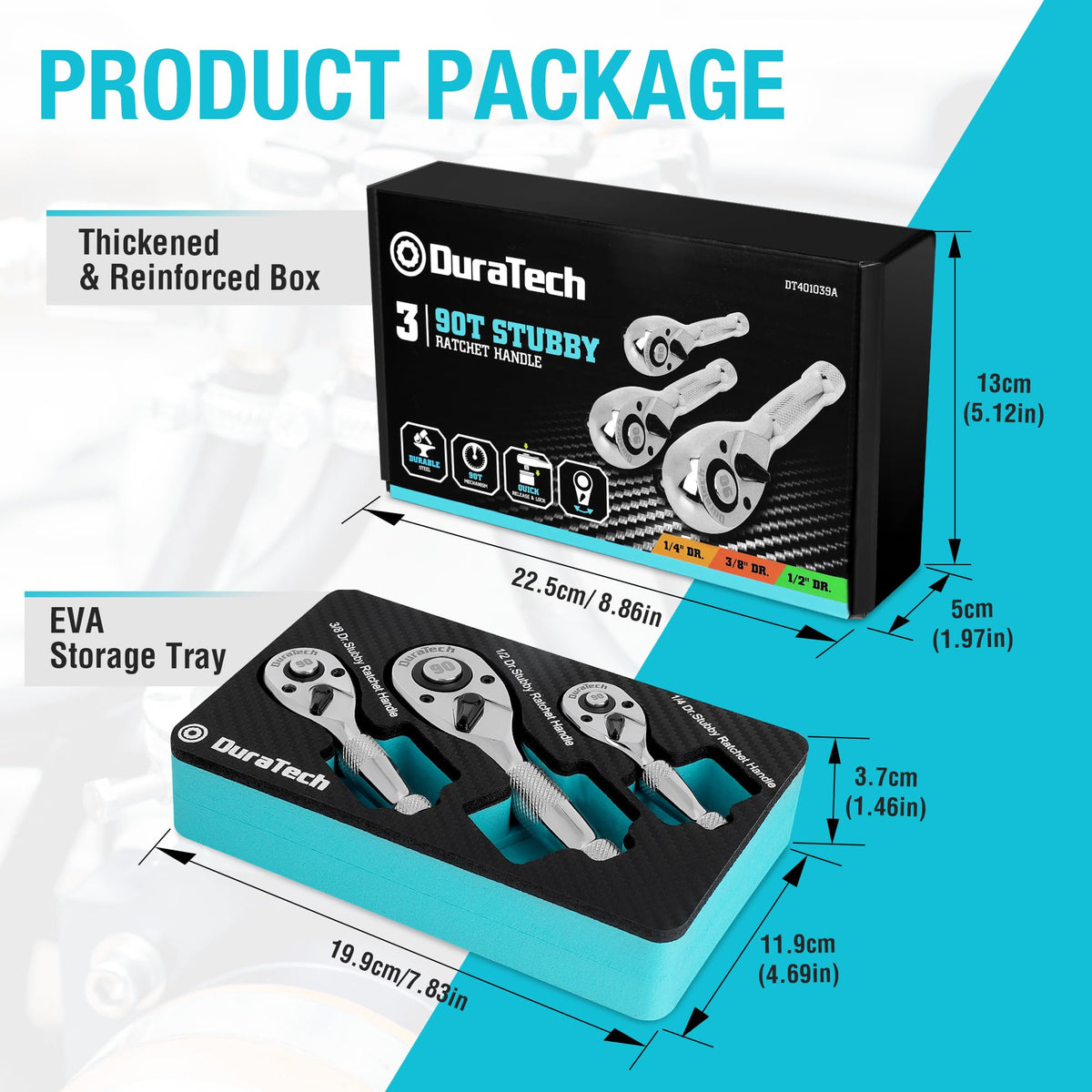 DURATECH ergonomic handle closeup highlights comfortable non-slip grip.