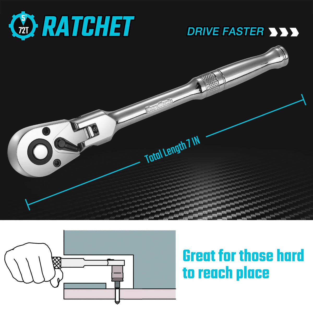 DURATECH ergonomic handle design for comfortable use during long tasks.