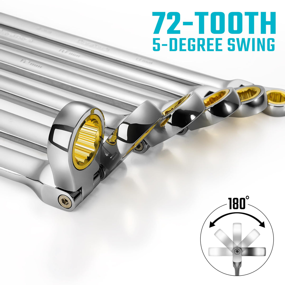 DURATECH 16-18mm wrench set offers increased torque and smoother operation.