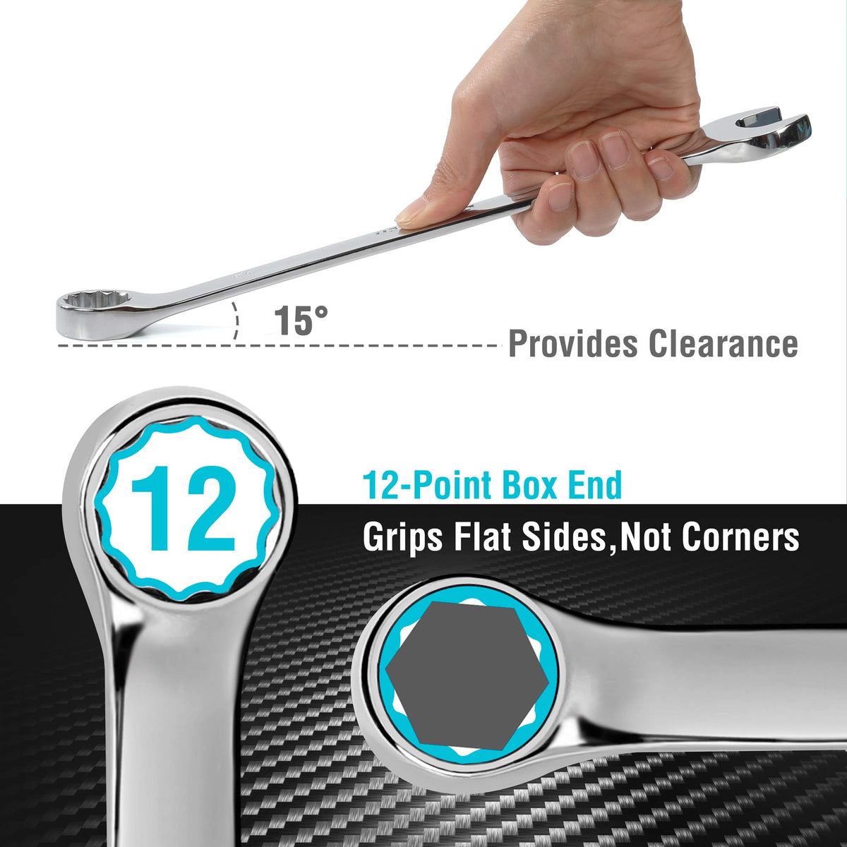 DURATECH box ends grip flat sides to prevent rounding.