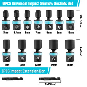 DURATECH flexible socket with 360-degree rotation enables tight-space reach.