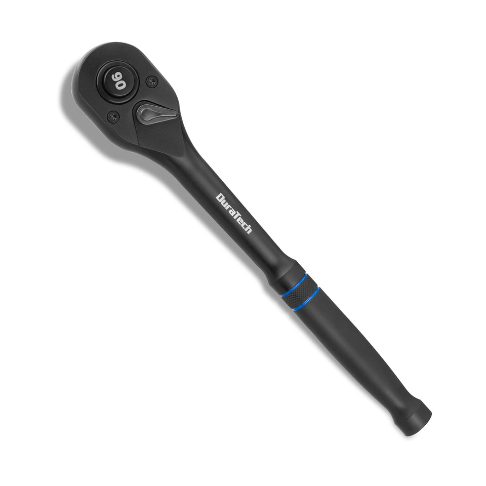DURATECH half-inch drive ratchet with 90-tooth arc for tight spaces