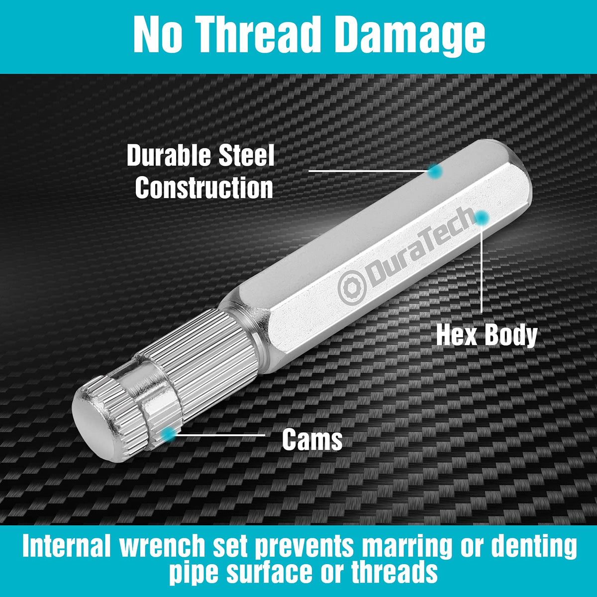DURATECH internal pipe wrench set for 3/4-inch nipples, built for heavy-duty pulls.