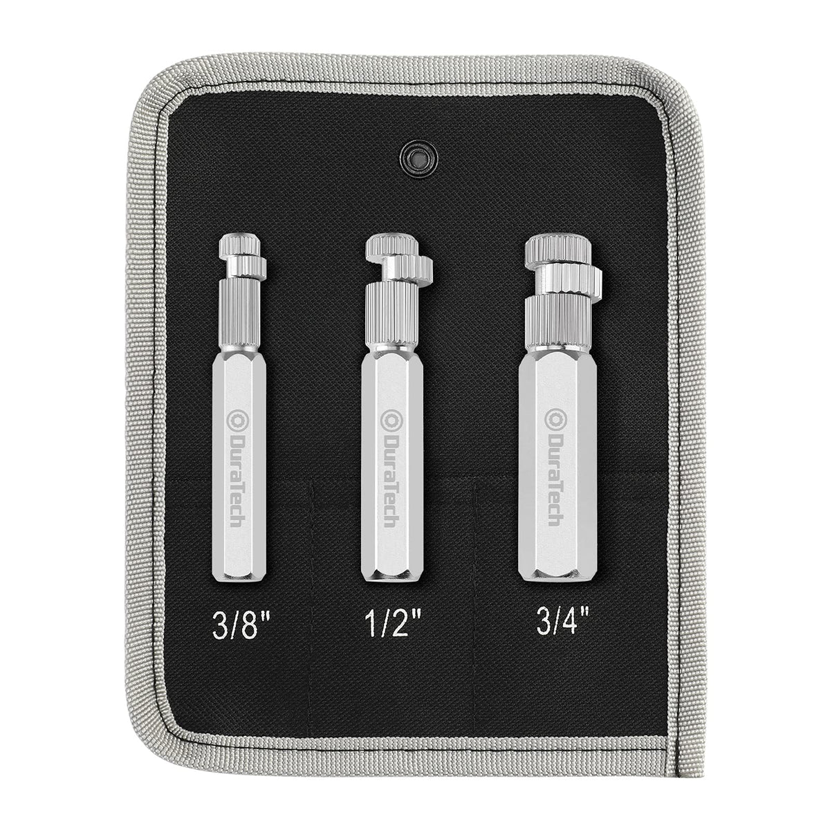DURATECH internal pipe wrench set for 3/8-inch nipples, smooth removal with no surface damage.