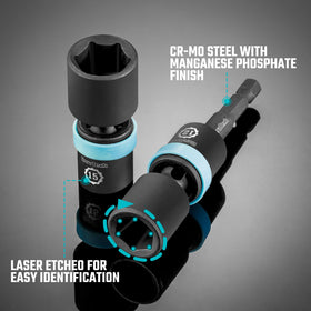 DURATECH laser-etched sizes speed identification in low light.