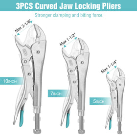 Duratech curved-jaw locking pliers 7 in handles contouring tasks.