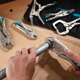 Duratech long-nose locking pliers 9-1/2 in reach for tight spots.