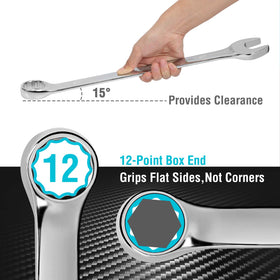 DURATECH 26mm wrench with 12-point box end reduces slippage.