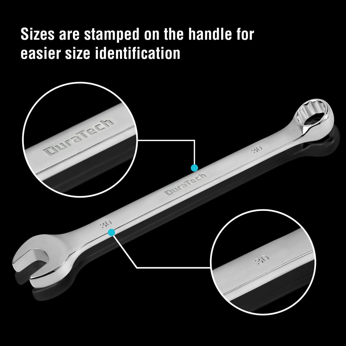 DURATECH 27mm wrench with 15-degree offset clearance improves grip.