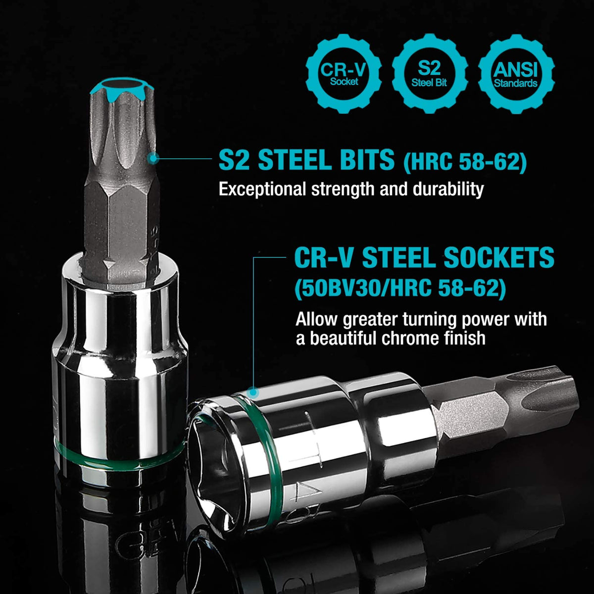 Duratech metric hex sockets 3-10 mm offering versatile tightening options.