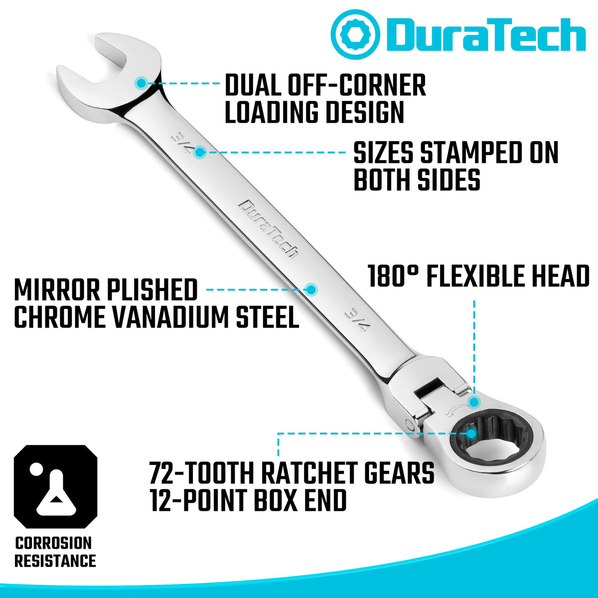 DURATECH metric wrench sizes laid out for precise fit.