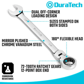 DURATECH metric wrench sizes laid out for precise fit.