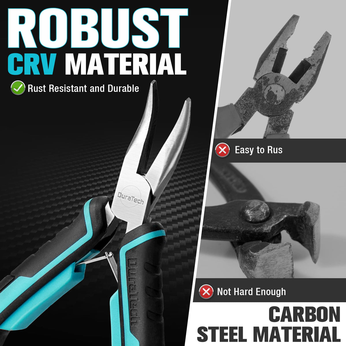 DURATECH bent-nose mini pliers ideal for shaping wire in small projects